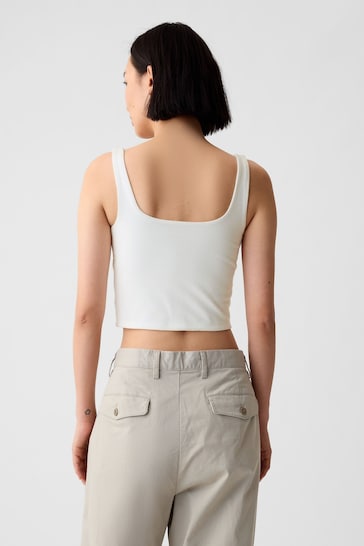 Gap White Compact Jersey Cropped Vest Top