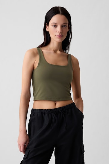 Gap Green Compact Jersey Cropped Vest Top
