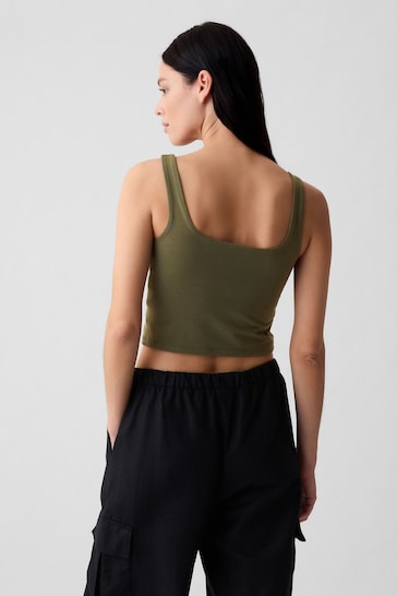 Gap Green Compact Jersey Cropped Vest Top