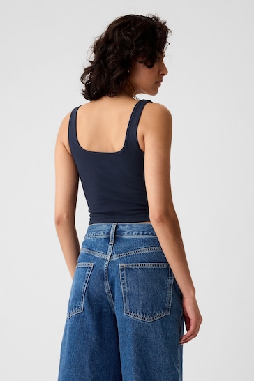 Gap Blue Compact Jersey Cropped Vest Top
