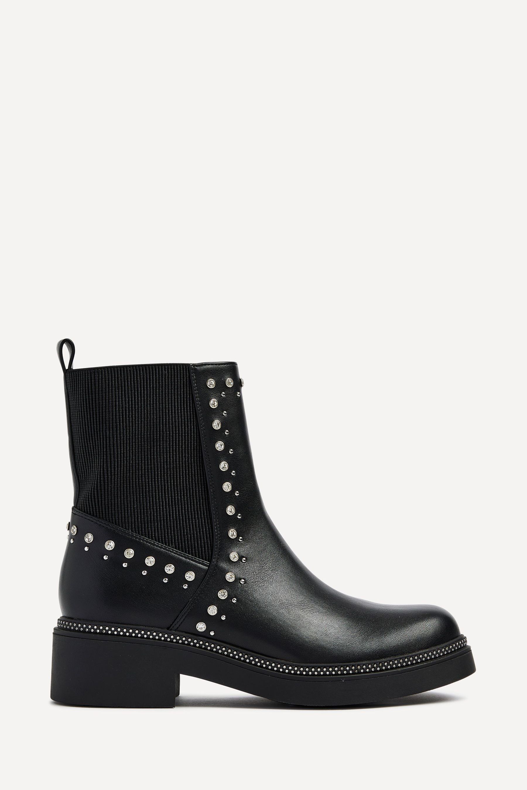 Black diamante chelsea boots new arrivals