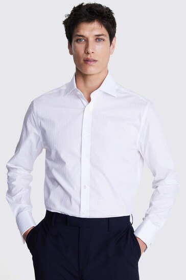 Self Stripe White Shirt