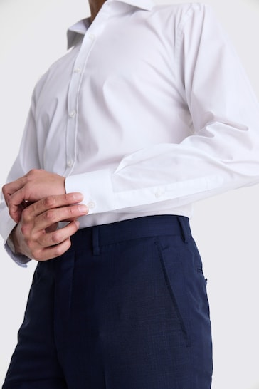 MOSS Regular Fit Stretch Contrast White Shirt