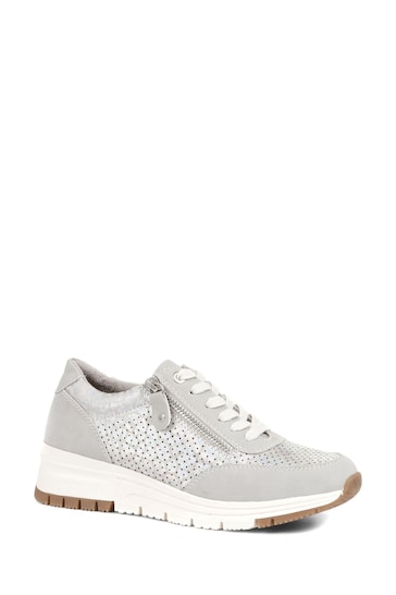 Pavers Grey Chunky Lace-Up Trainers