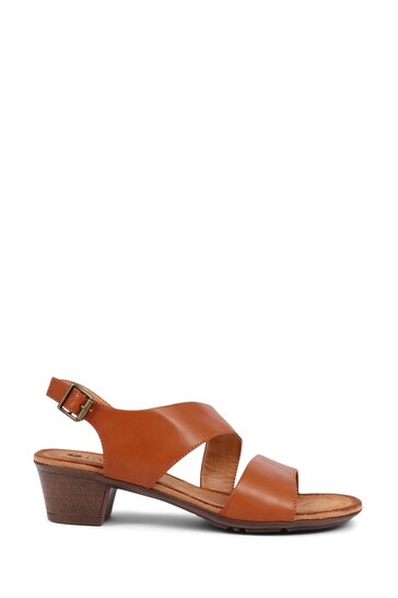 Pavers Block Heeled Brown Sandals