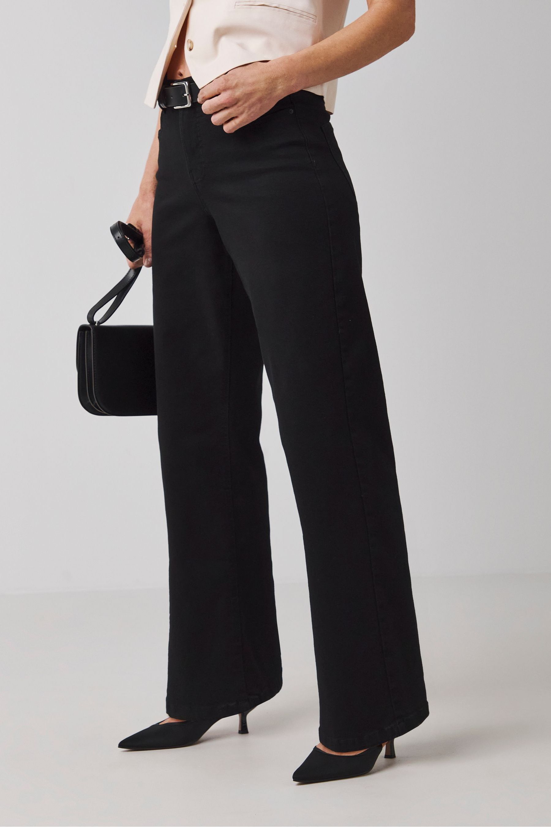 Buy JD Williams Black 24 7 Wide Leg Jeans from the Next UK online shop