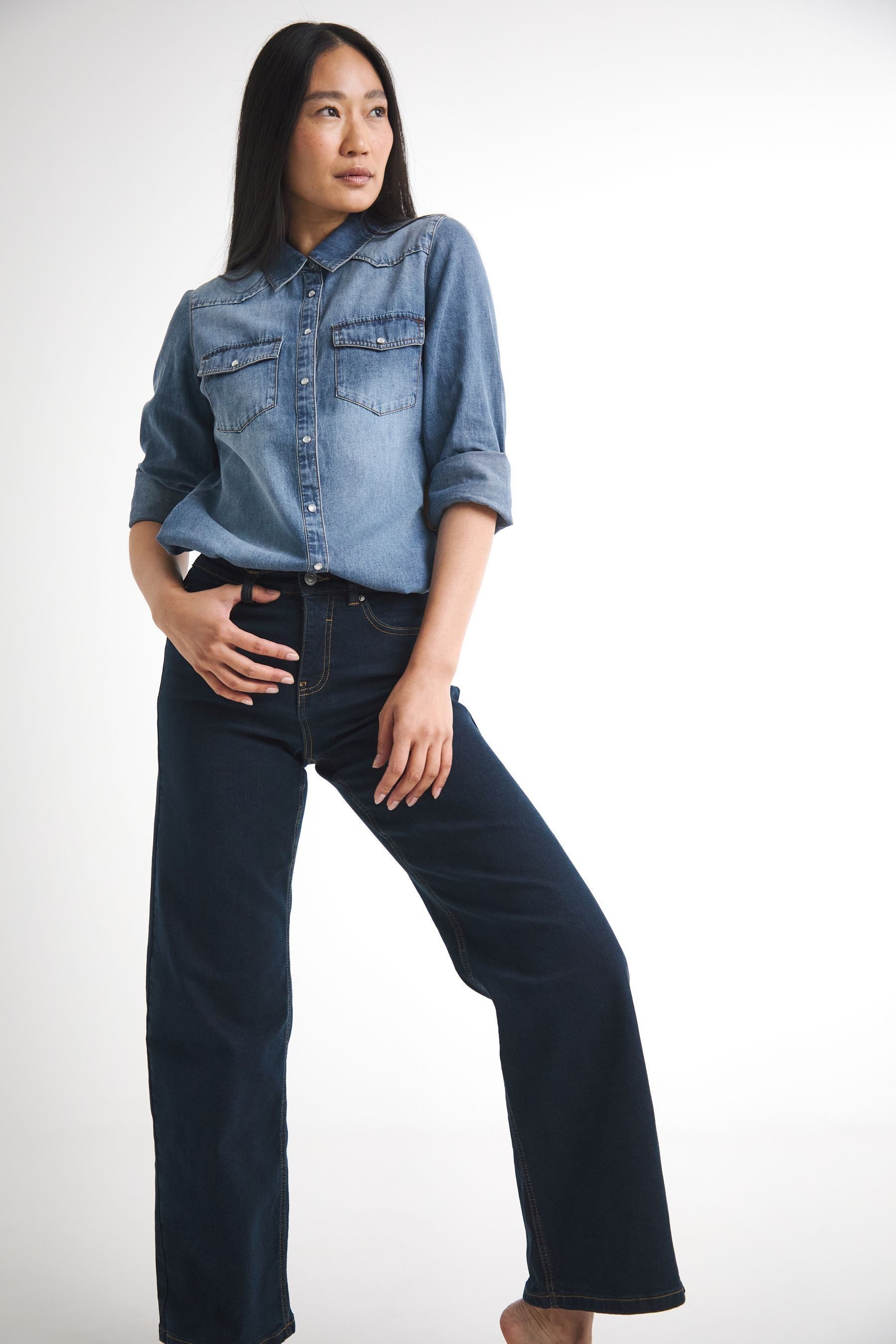 JD Williams Blue 24 7 Wide Leg Jeans