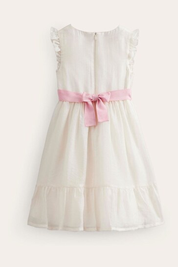 Boden Cream Flutter Organza Dress