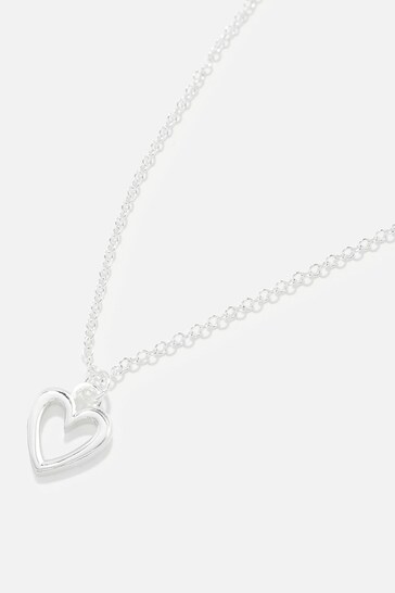 Accessorize Sterling Silver Heart Necklace