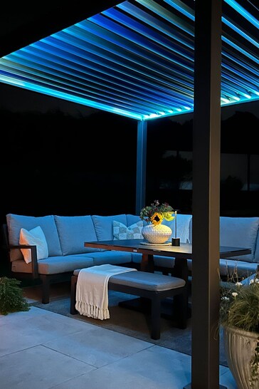 Nova Outdoor Living Grey Titan LED Garden Pergola 3m x 3m Square