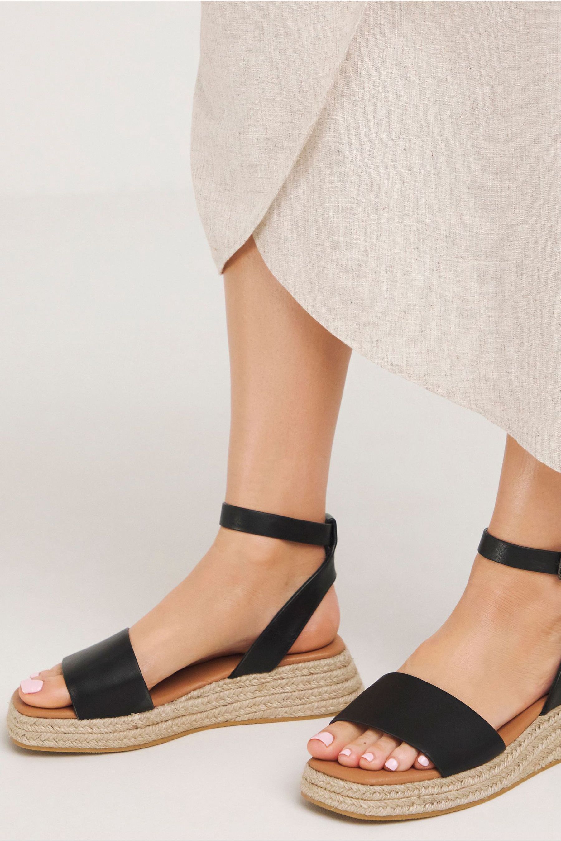 Buy Simply Be Black Low Espadrille Wedge Two Part Sandals in Extra Wide Fit from the Next UK online shop