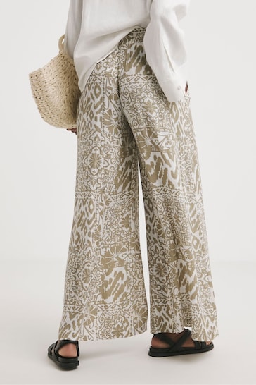 JD Williams Natural Crinkle Palazzo Trousers