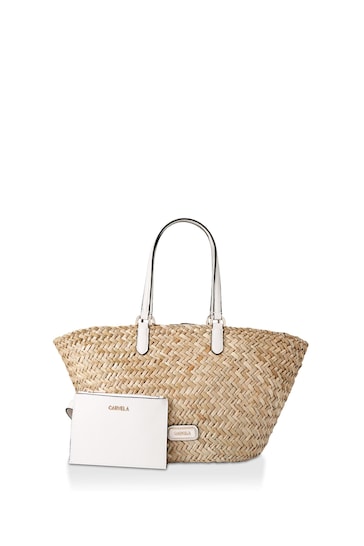 Carvela Cream Straw Basket Bag