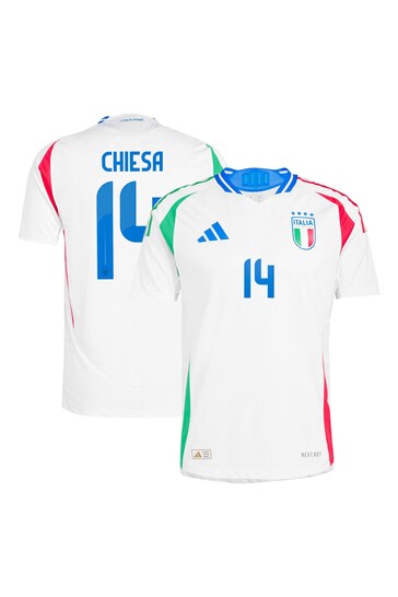 adidas White Italy Away Authentic 2024 T-Shirts