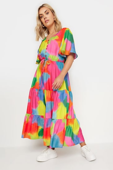 Yours Curve Pink Angel Sleeve Maxi Dress