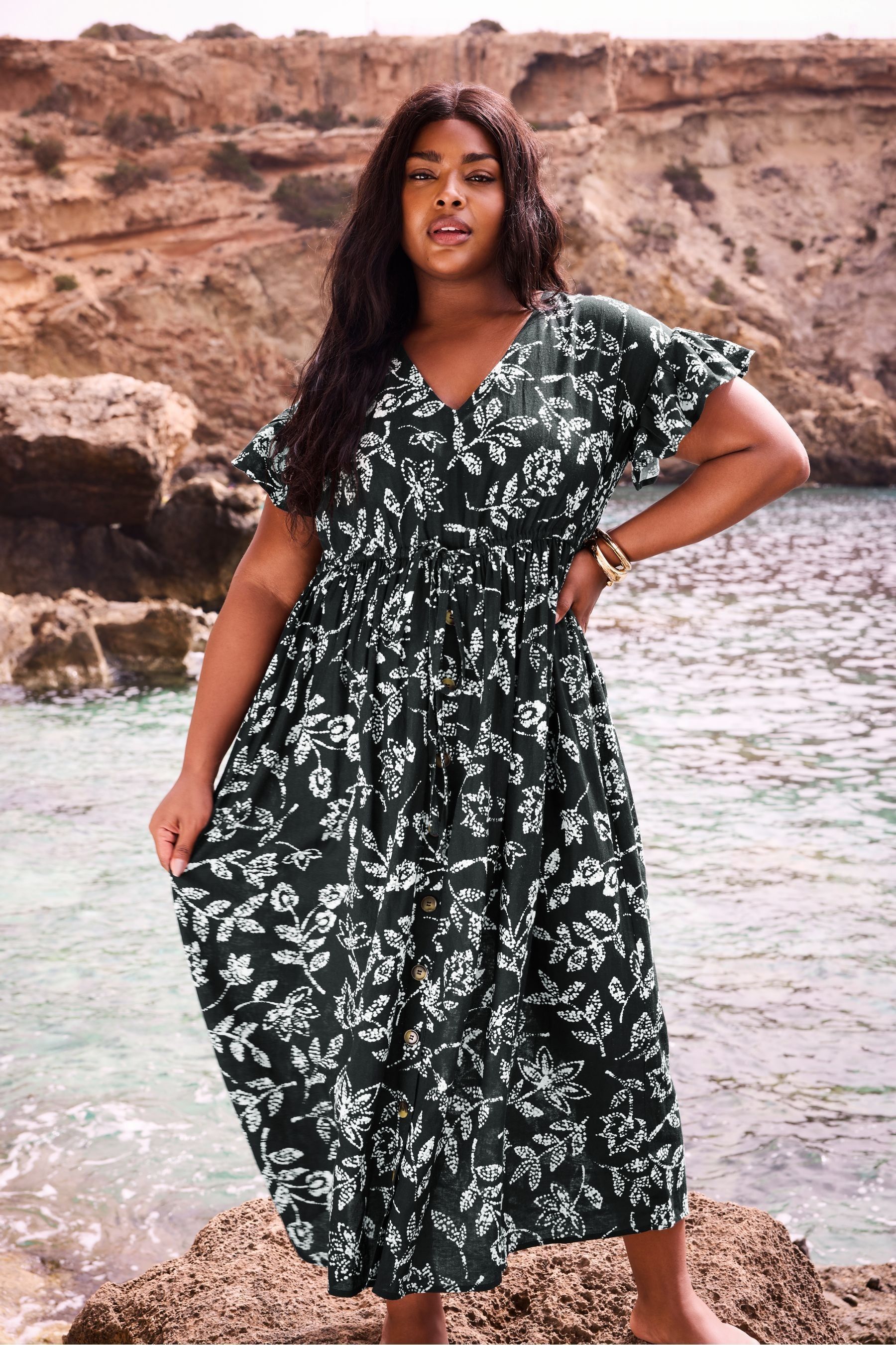 Black linen maxi dress store