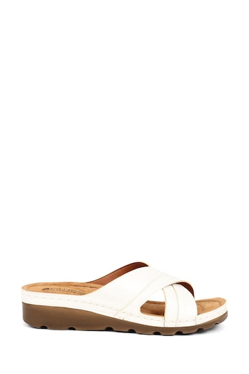 Pavers Crossover Mule White Sandals