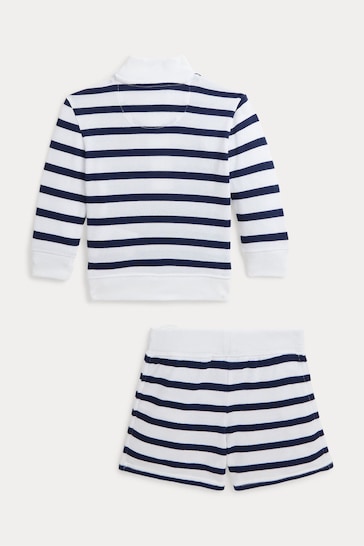 Polo Ralph Lauren Baby Boy Navy/White Striped Pullover Shorts Set