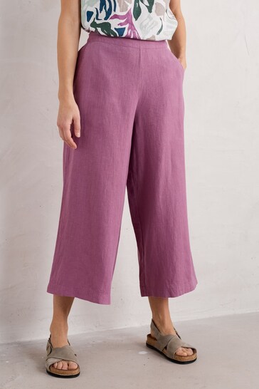 Seasalt Cornwall Pink Petite Merrivale Linen Culottes