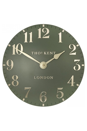 Thomas Kent Clocks Green 12" Arabic Wall Clock