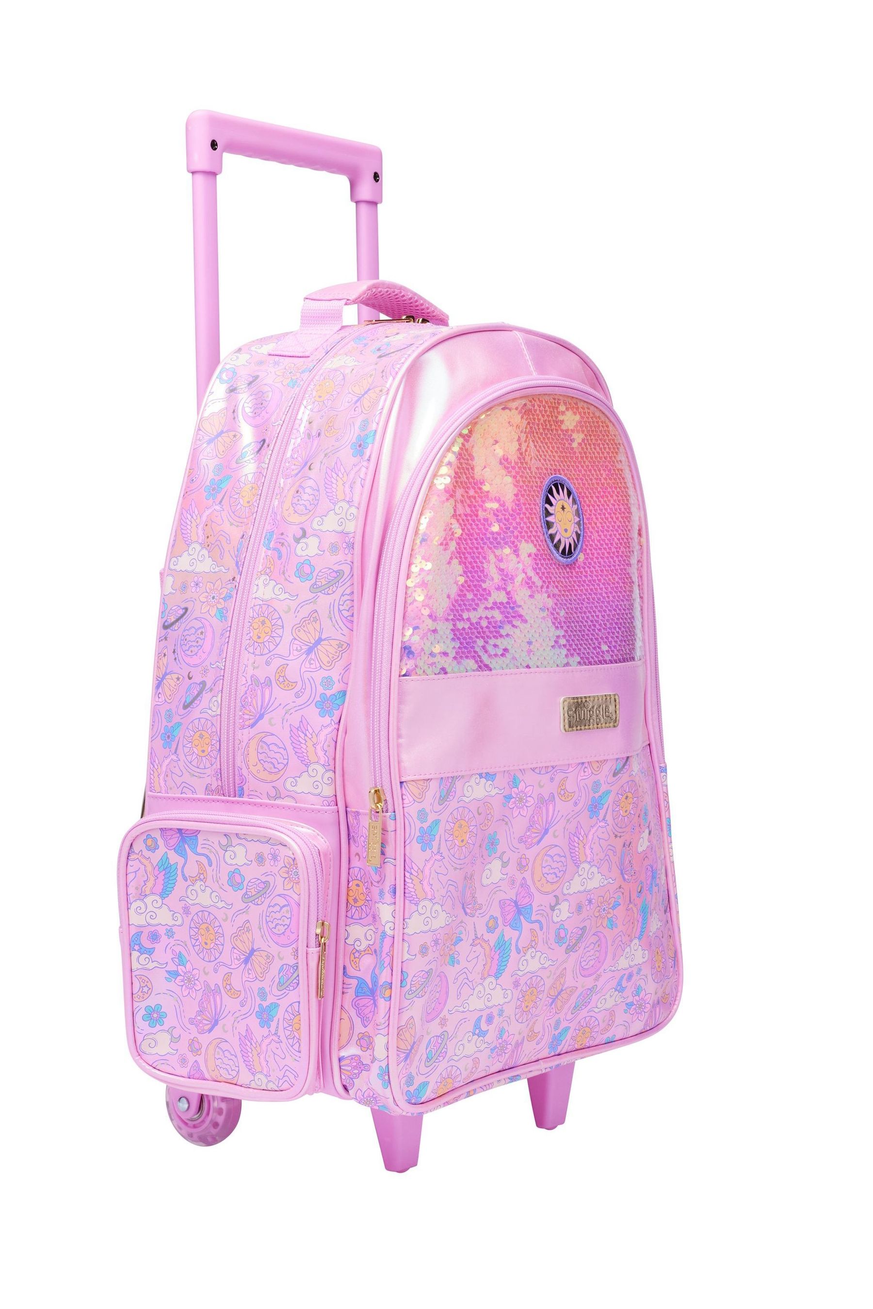 Buy Smiggle Pink Cosmos Suitcase Trolley Backpack With Light Up Wheels from the Next UK online shop