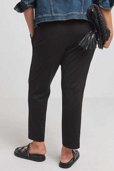 Simply Be Black Ponte Tapered Trousers