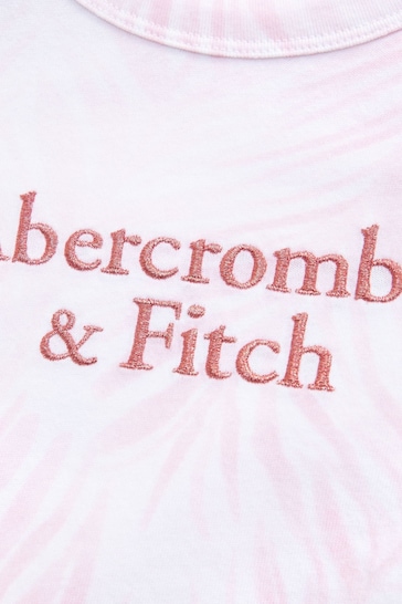 Abercrombie & Fitch Baby Pink Palm Tree Print Cropped Short  Sleeve T-Shirt