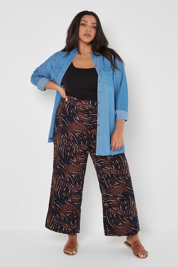 Apricot Blue Dual Animal Wide Leg Trousers