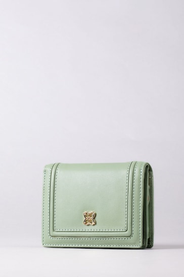 Lakeland Leather Green Small Icon Leather Flapover Purse