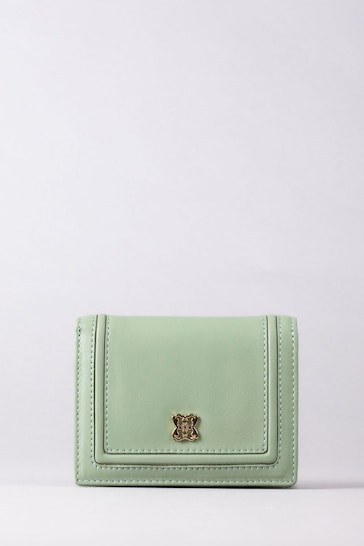 Lakeland Leather Green Small Icon Leather Flapover Purse