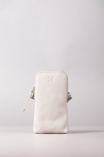 Lakeland Leather White Coniston Leather Cross-Body Phone Pouch