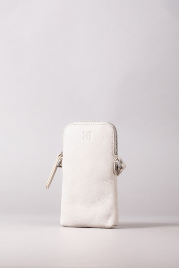 Lakeland Leather White Coniston Leather Cross-Body Phone Pouch