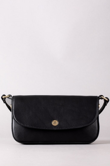 Lakeland Leather Black Small Tarnbeck Leather Flapover Cross-Body Bag