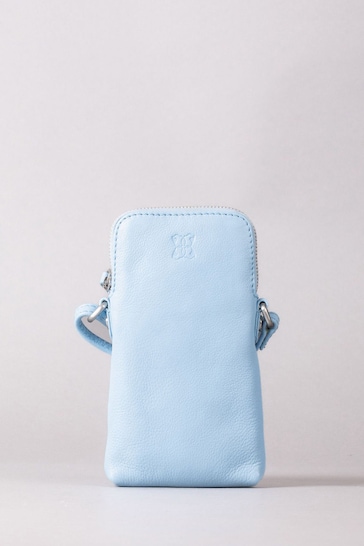 Lakeland Leather Blue Coniston Leather Cross-Body Phone Pouch