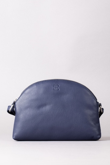Lakeland Leather Blue Coniston Duo Curved Cross-Body Bag