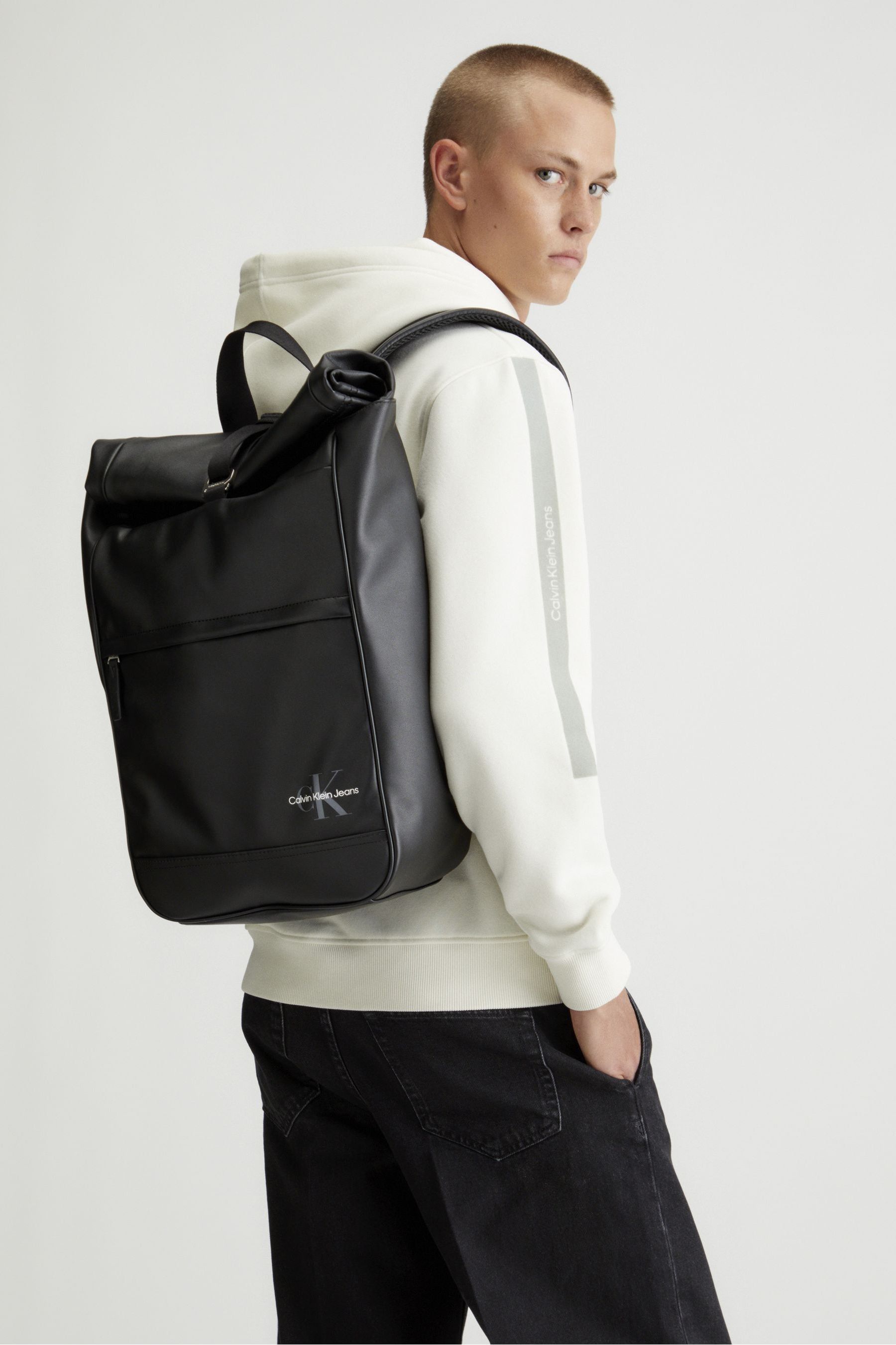 Calvin klein monogram backpack new arrivals