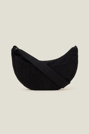 Accessorize Black Cord Sling Cross-Body Bag