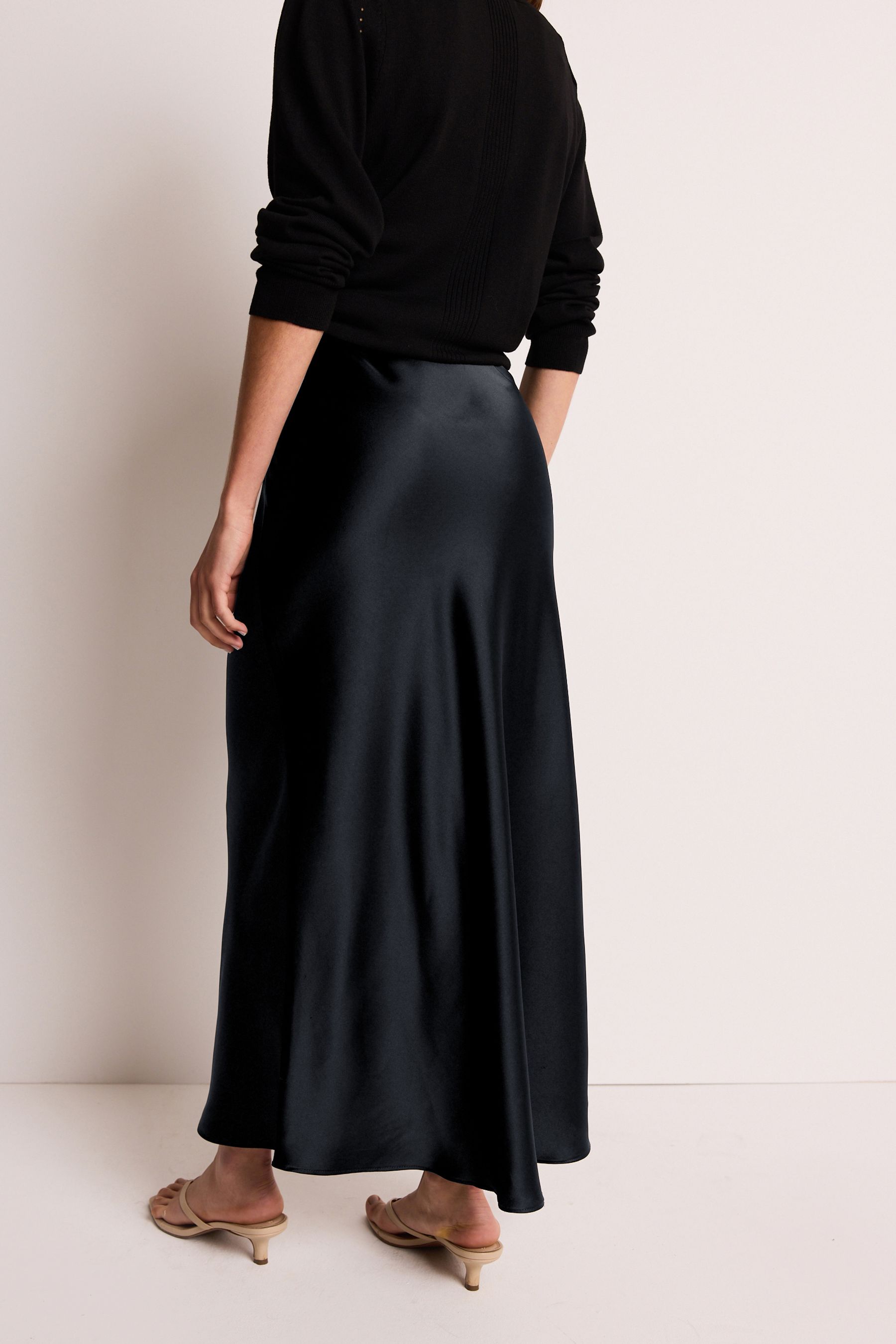 Black satin skirt next new arrivals