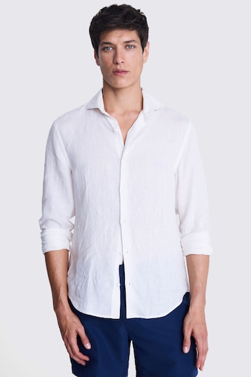 MOSS Tailored Fit Linen White Shirt