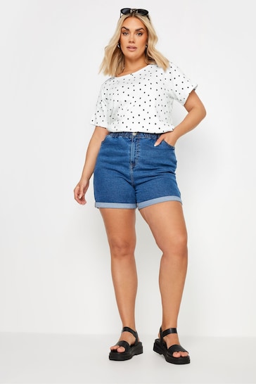 Yours Curve White Star Print Swing Top