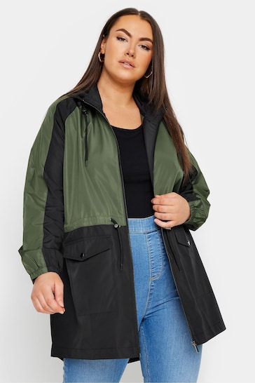 Yours Curve Green Lightweight Parka