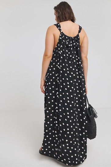 Simply Be Black Crinkle Trapeze Maxi Dress