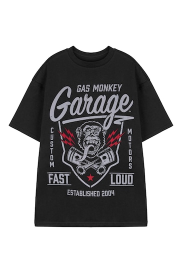 Vanilla Underground Black Mens Gas Monkey Licensed T-Shirt
