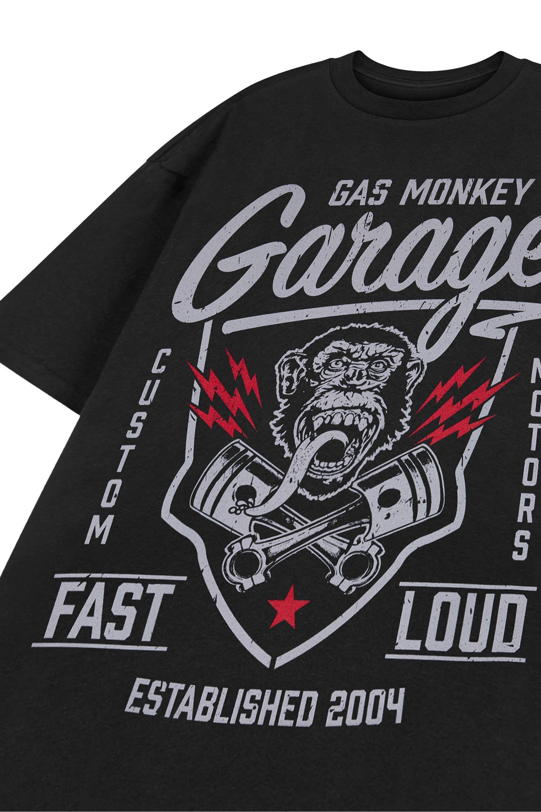 Vanilla Underground Black Mens Gas Monkey Licensed T Shirt