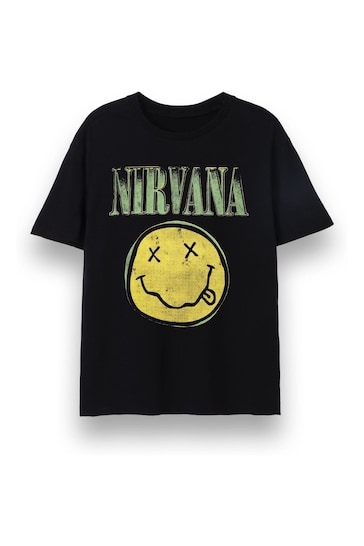 Vanilla Underground Black Unisex Adults Nirvana Licensed T-Shirt