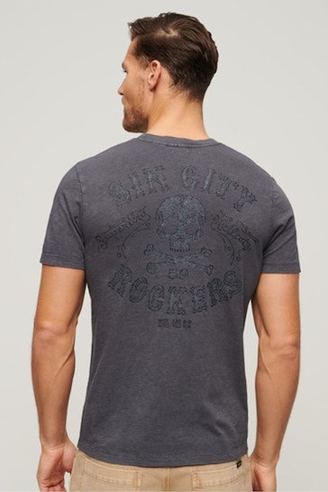 Superdry Charcoal Retro Rocker Graphic T-Shirt
