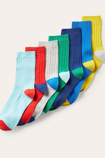 Boden Green Ribbed Socks 7 Pack