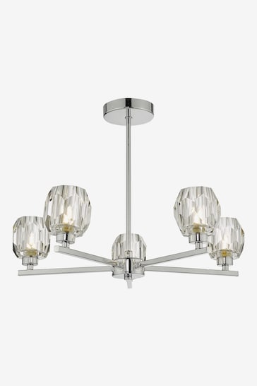 Dar Lighting Chrome Idina 5 Light Semi Flush Ceiling Light