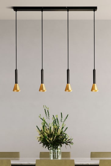 Searchlight Black Helenium 4 Light Bar Pendant Ceiling Light