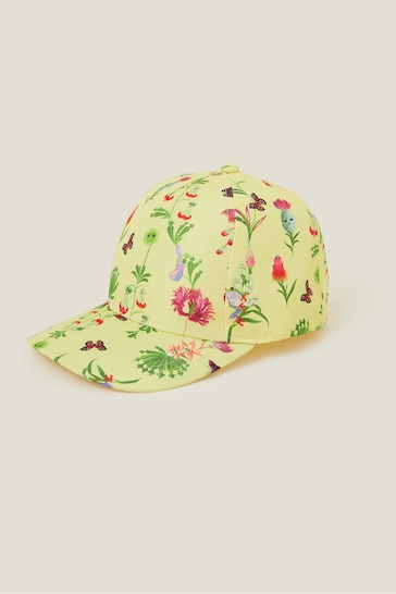 Angels By Accessorize Girls Yellow Floral Print Cap